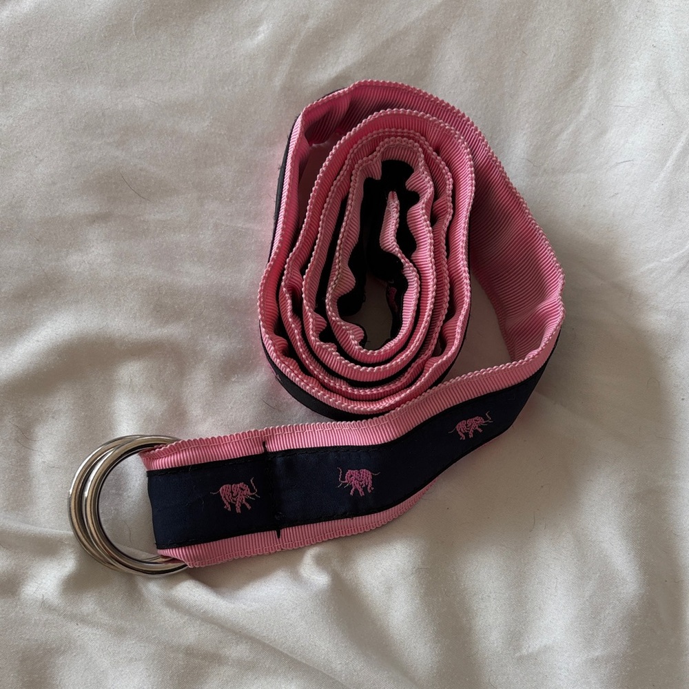 CK Bradley Pink and navy Elephant Belt